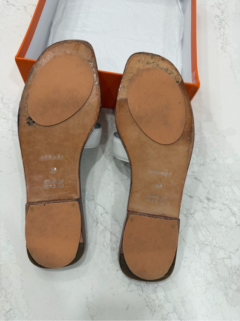 Authentic Hermes Oran Sandals • Rare Metallic Edition • Size 40 - Picture 11 of 11